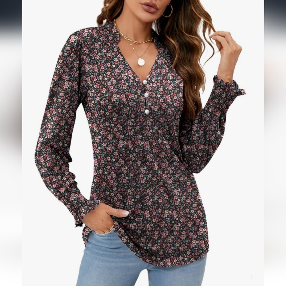 Floral Long Sleeve Women's Top
